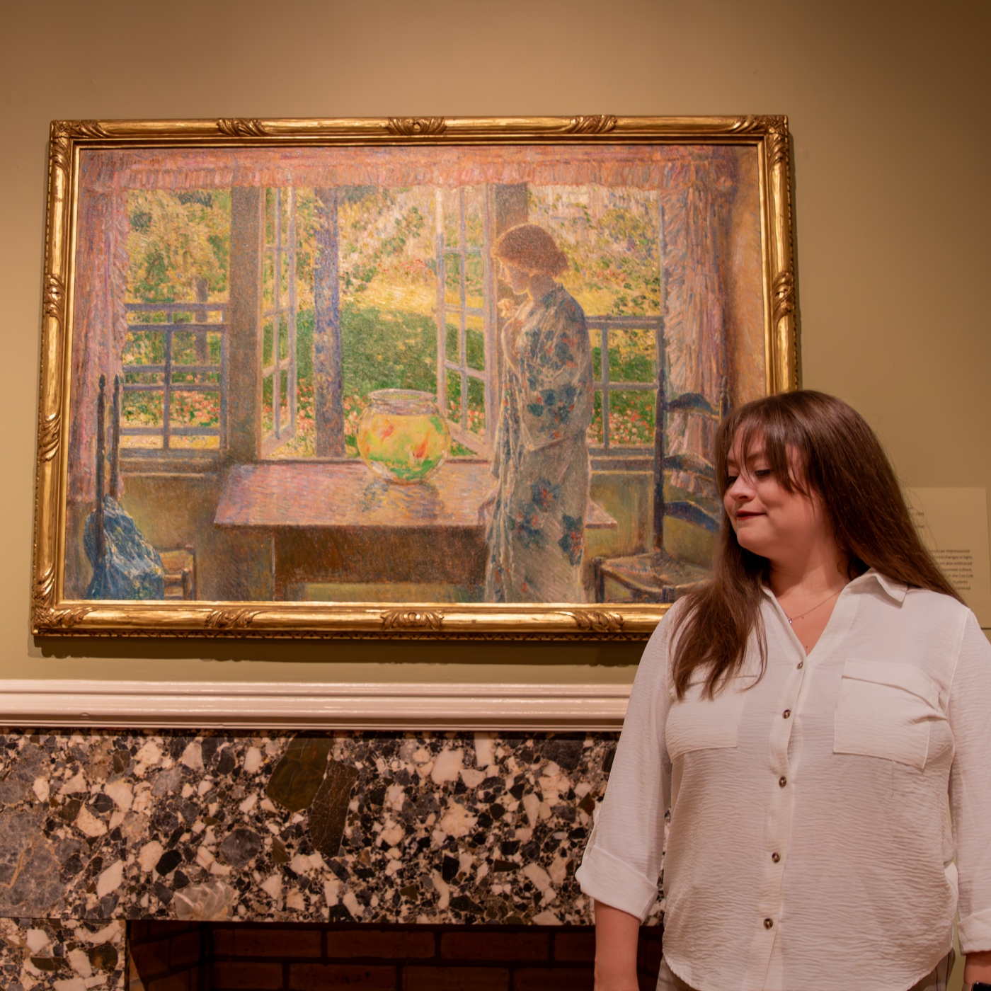 creative photo with art at the Currier Museum in Manchester, NH