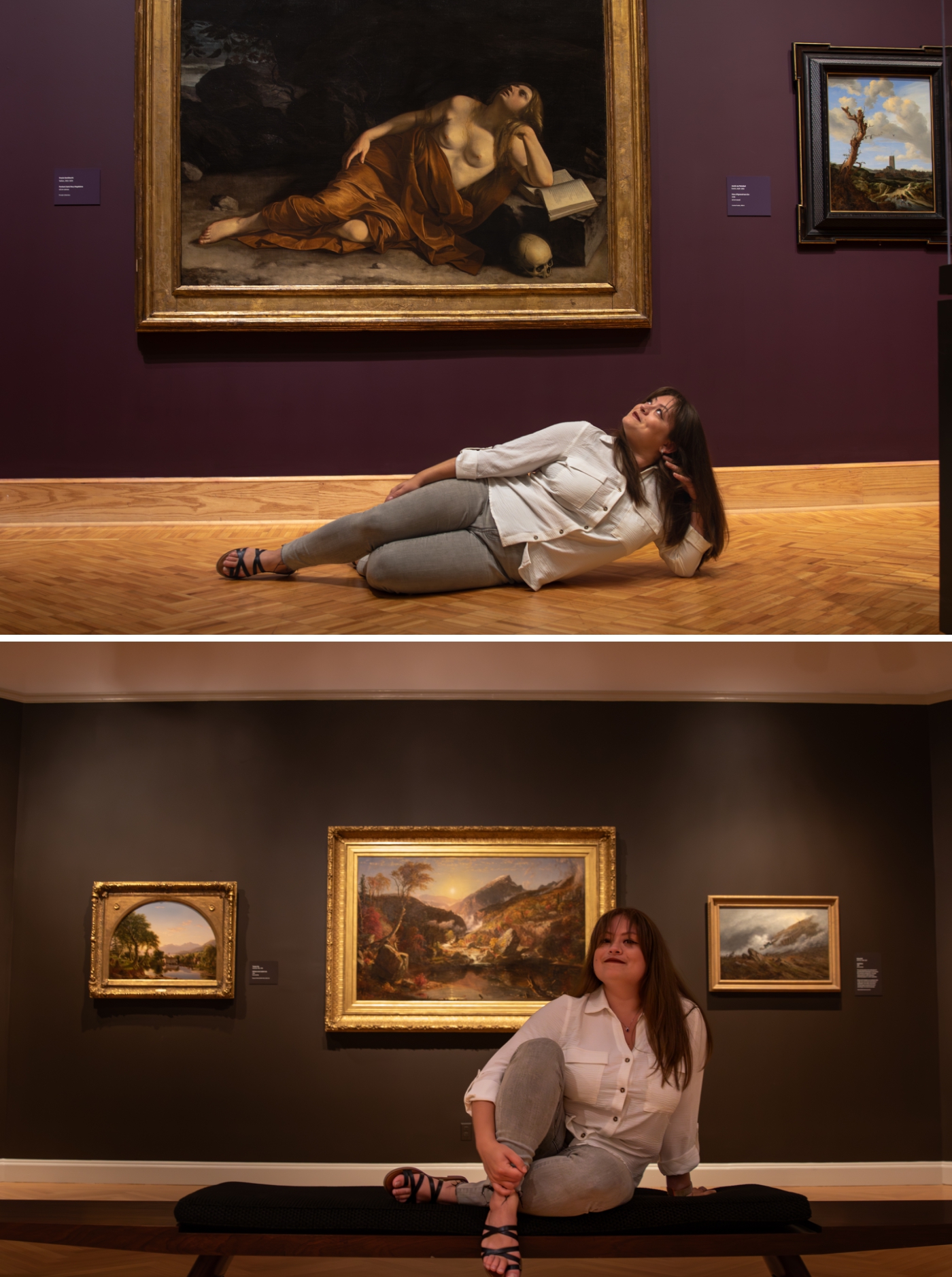photos with the art at the Currier Museum of Art in Manchester, NH