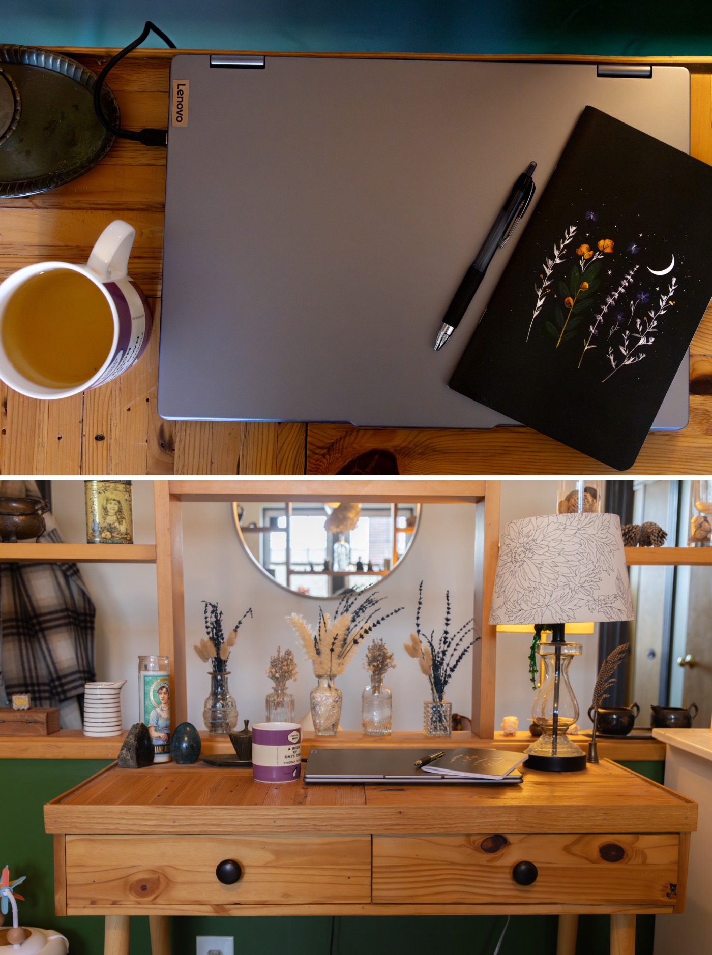laptop and tea flatlay
